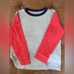 GAP Gray and Red Long Sleeve Shirt